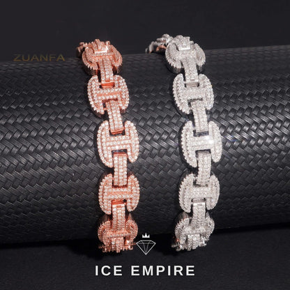 Iced Out Rose Gold Plated Moissanite Cuban Chain