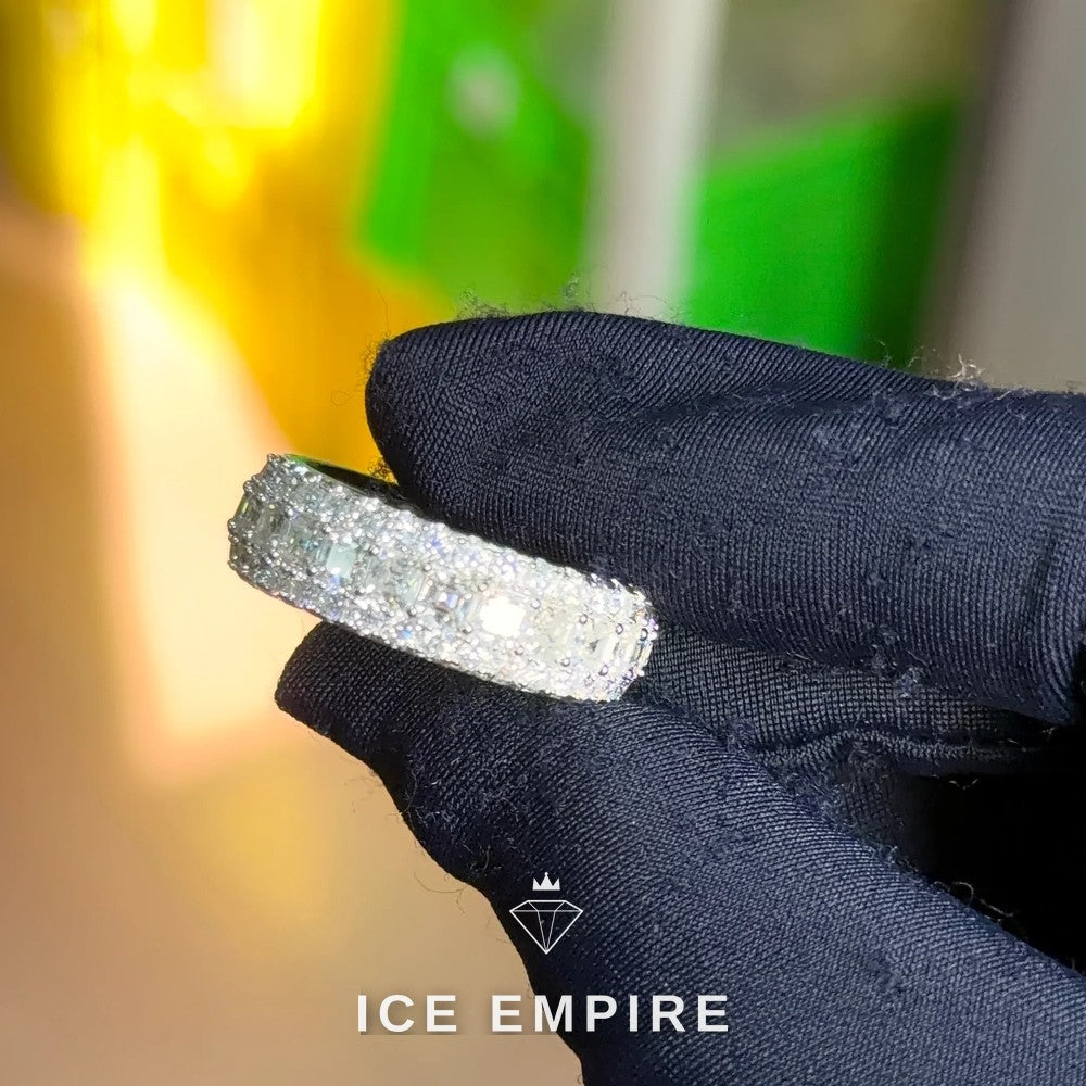 Iced Out 925 Silver Moissanite Hoop Earrings