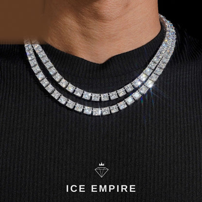 Iced Out 925 Silver Moissanite Tennis Chain
