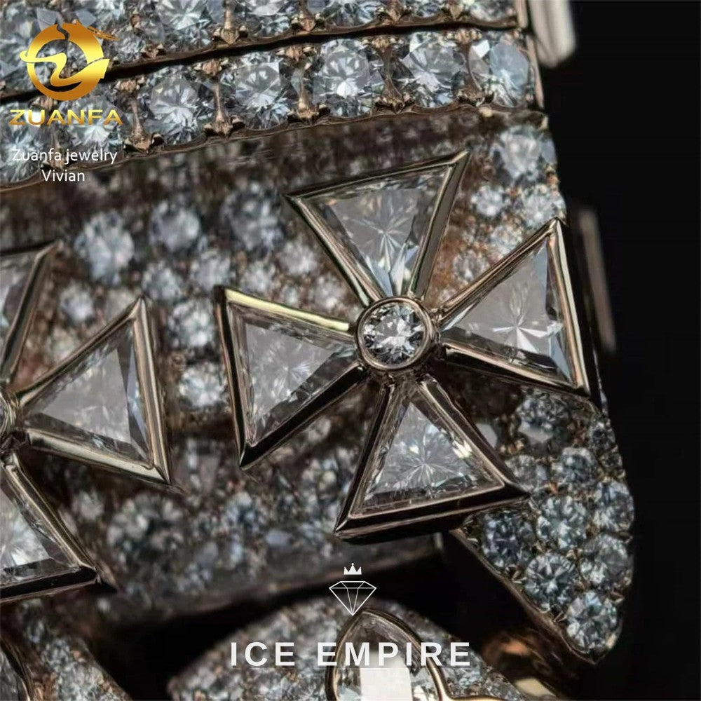 Iced Out Rose Gold Plated Moissanite Cuban Chain