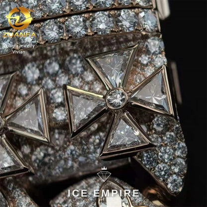 Iced Out Rose Gold Plated Moissanite Cuban Chain