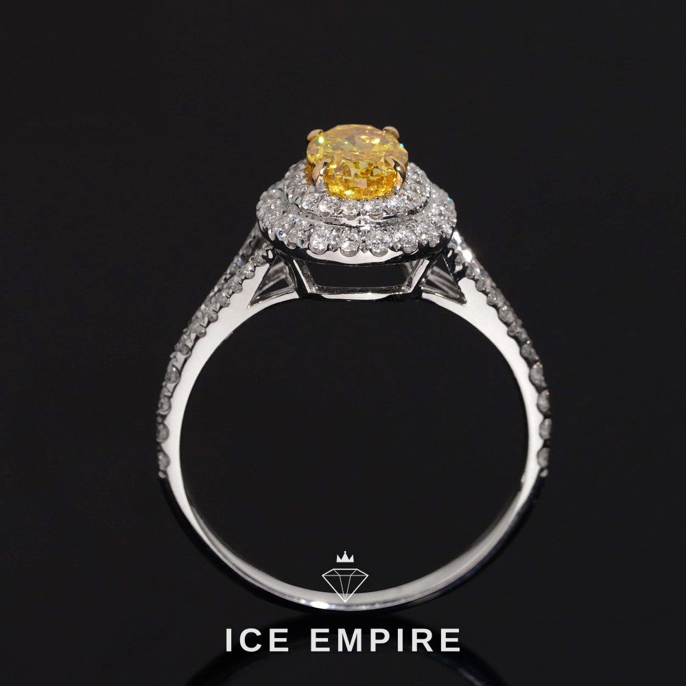 Iced Out 18K Gold Lab Grown Diamond Wedding Band