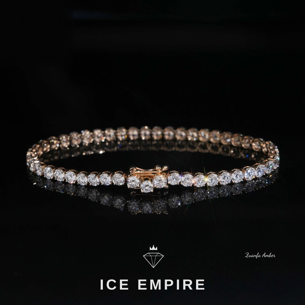 Iced Out 14K Gold Moissanite Tennis Chain