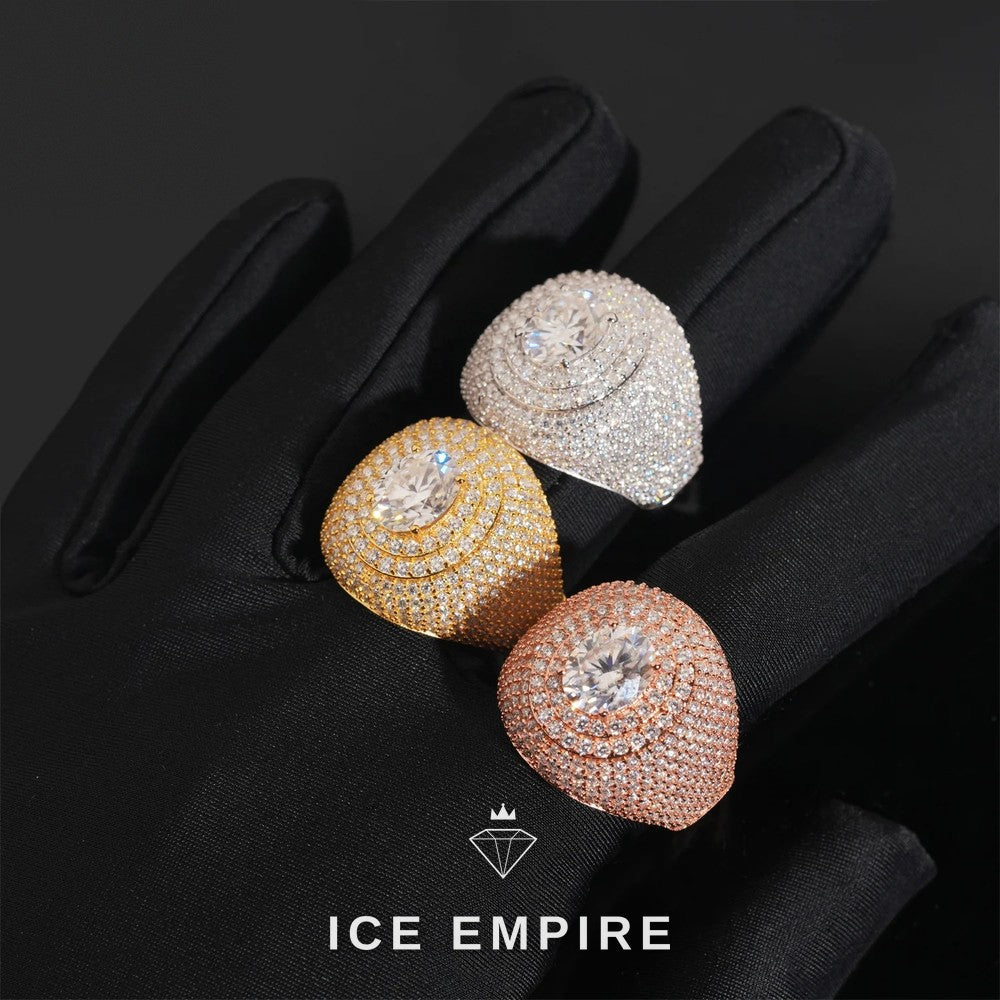 Iced Out 925 Silver Moissanite Ring