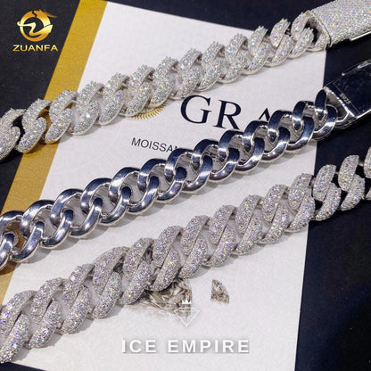 Iced Out Rose Gold Moissanite Cuban Chain