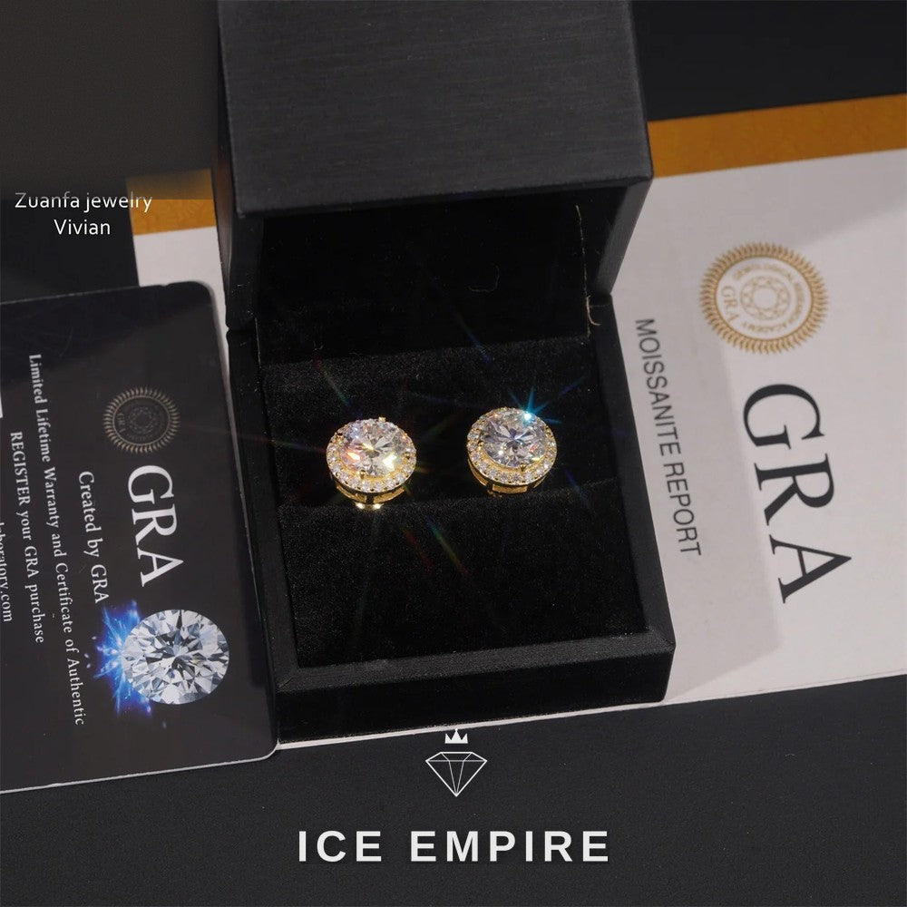 Iced Out 925 Silver Moissanite Earrings