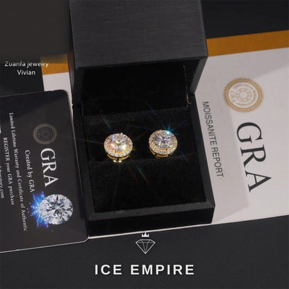 Iced Out 925 Silver Moissanite Earrings