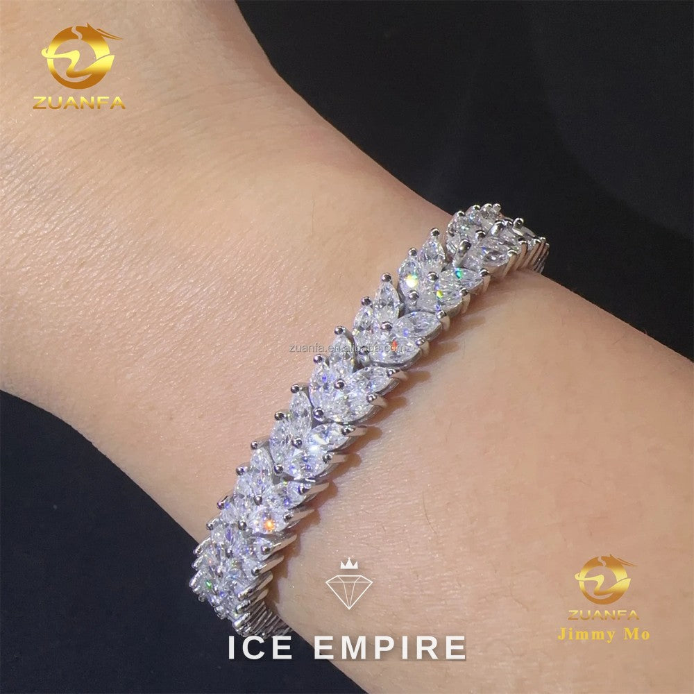 Iced Out 925 Silver Moissanite Tennis Chain