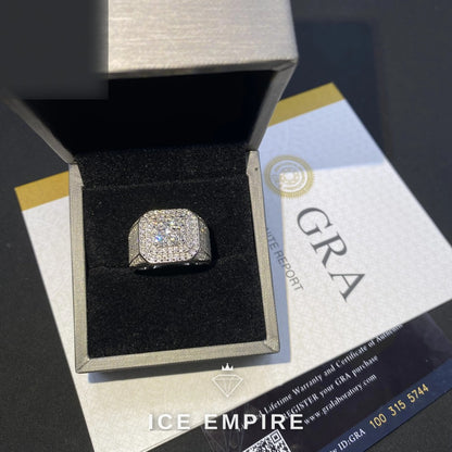 Iced Out 925 Silver Moissanite Ring