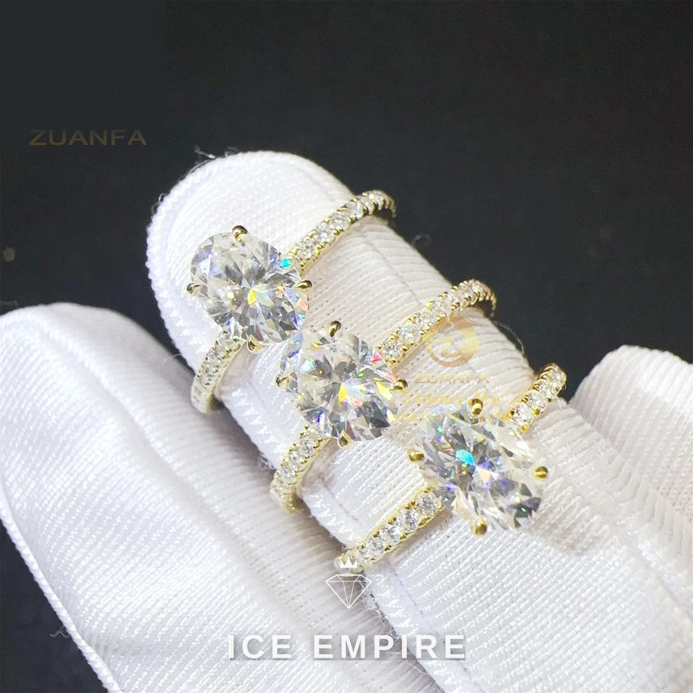 Iced Out Rose Gold Plated Moissanite Wedding Band