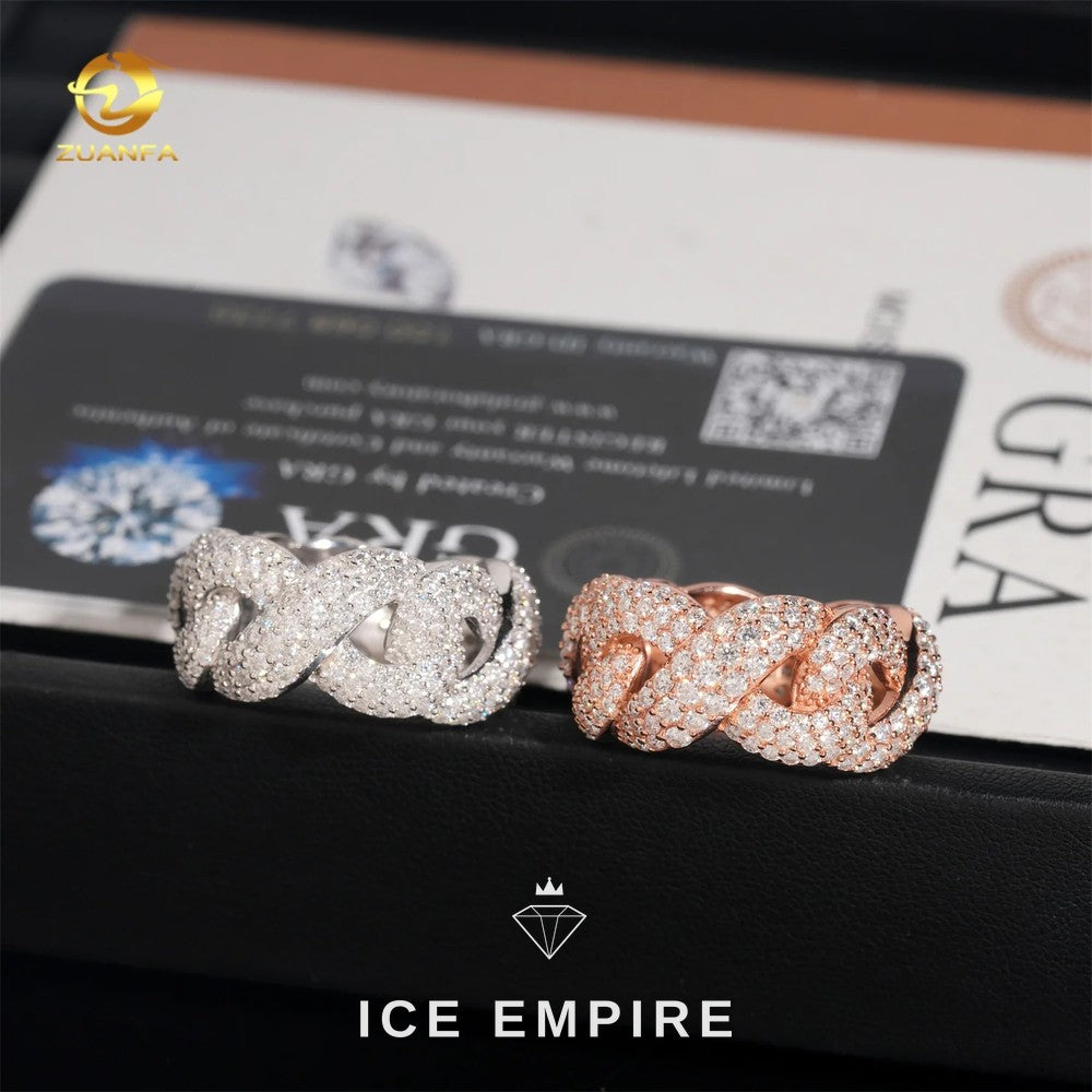 Iced Out Rose Gold Moissanite Cuban Chain