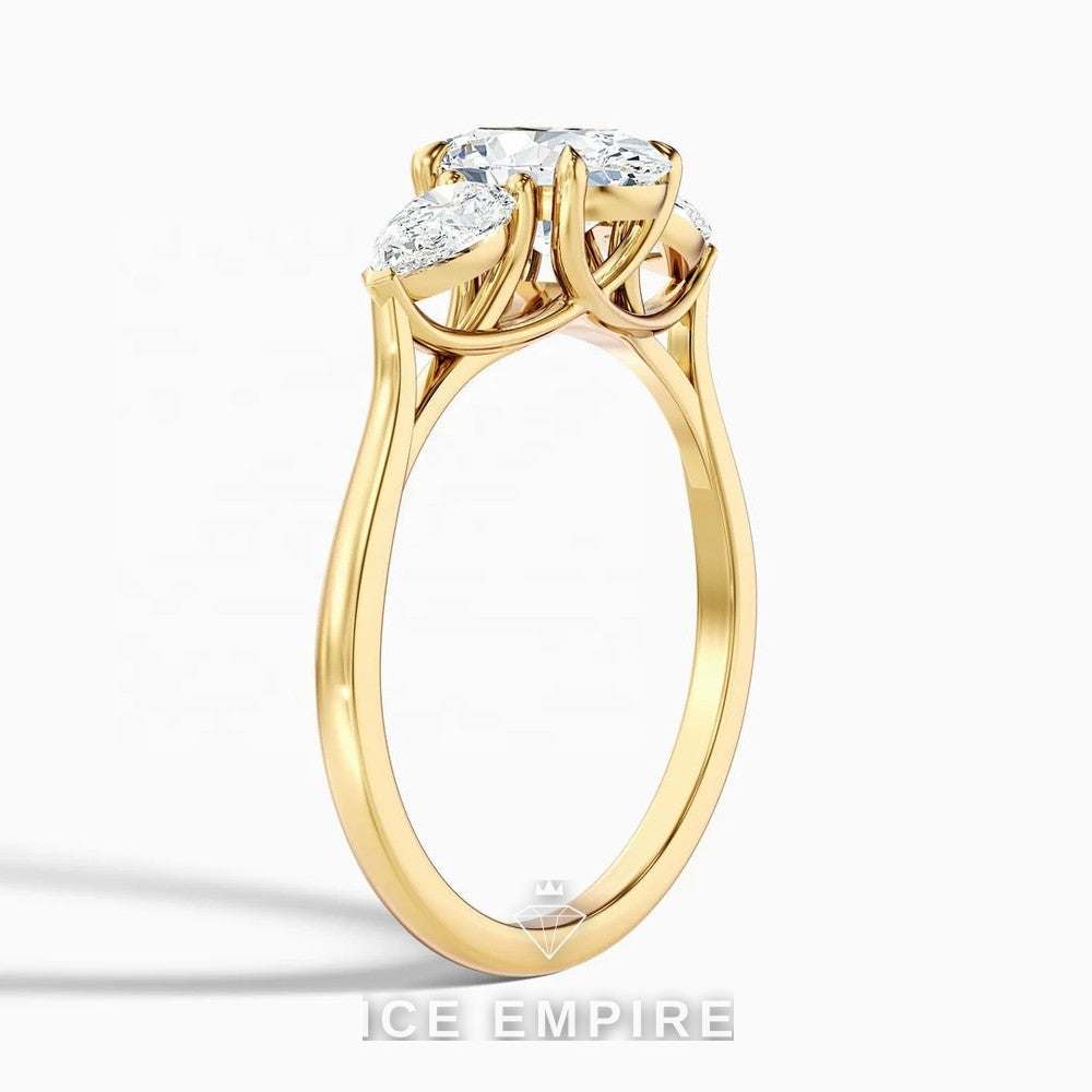 Iced Out 10K Gold Lab Grown Diamond Engagement Ring