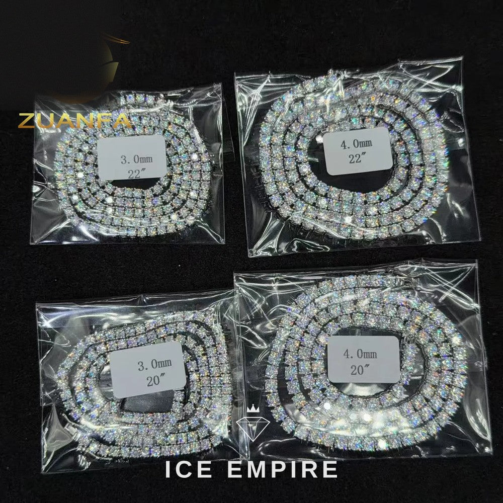 Iced Out Rose Gold Plated Tennis Chain
