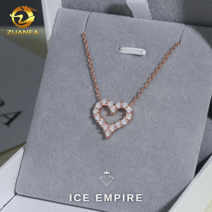 Iced Out Heart 925 Silver Moissanite Pendant