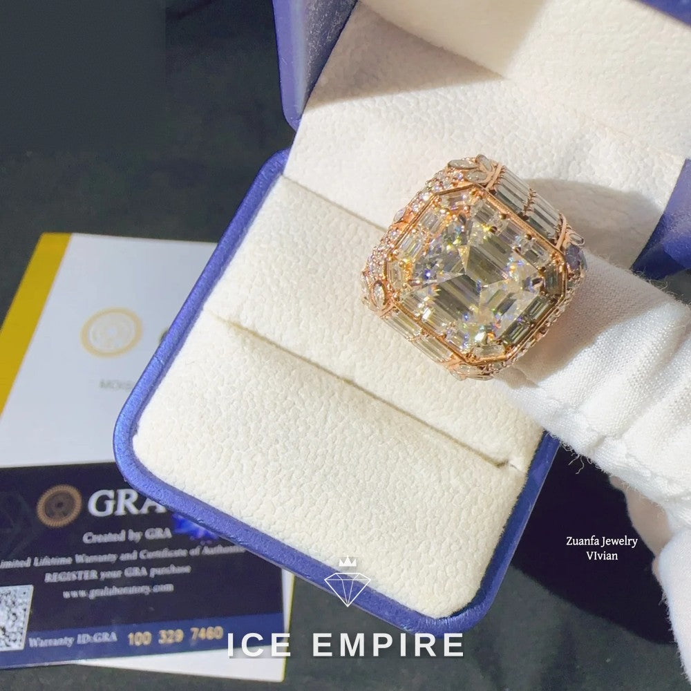 Iced Out 925 Silver Moissanite Ring
