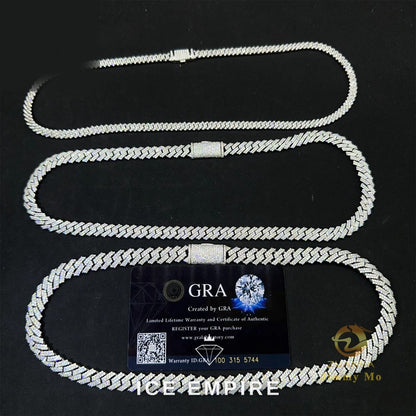 Iced Out 925 Silver Moissanite Cuban Chain