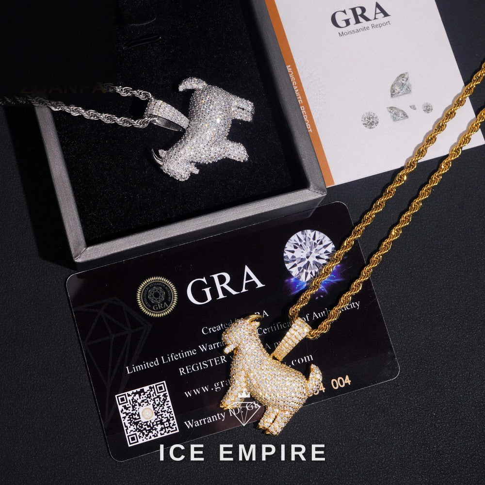 Iced Out Rose Gold Plated Moissanite Pendant