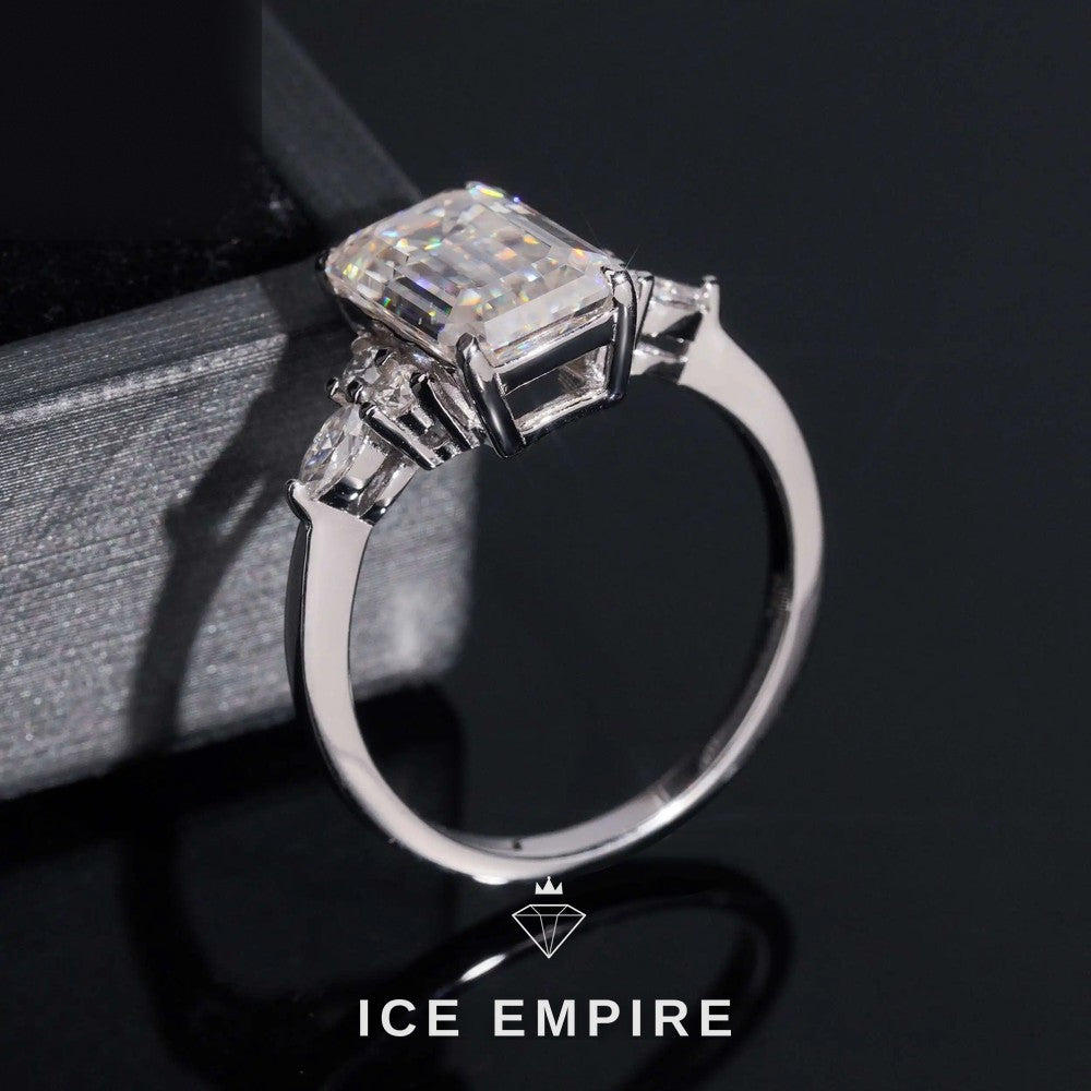 Iced Out 18K Gold Moissanite Wedding Band