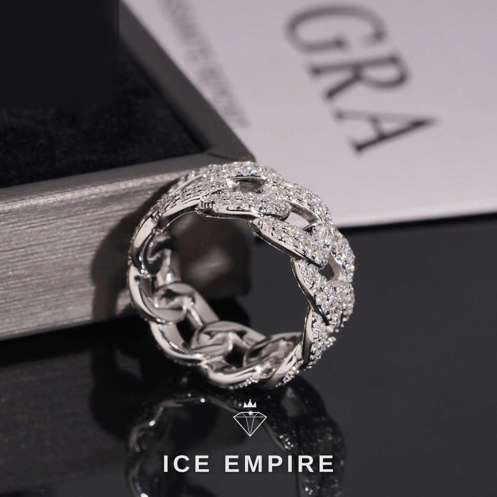 Iced Out 925 Silver Moissanite Cuban Chain