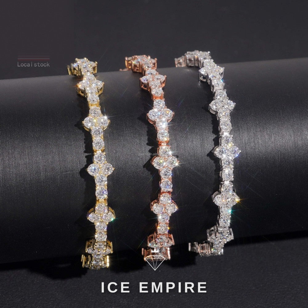 Iced Out 925 Silver Moissanite Tennis Chain