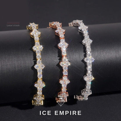Iced Out 925 Silver Moissanite Tennis Chain