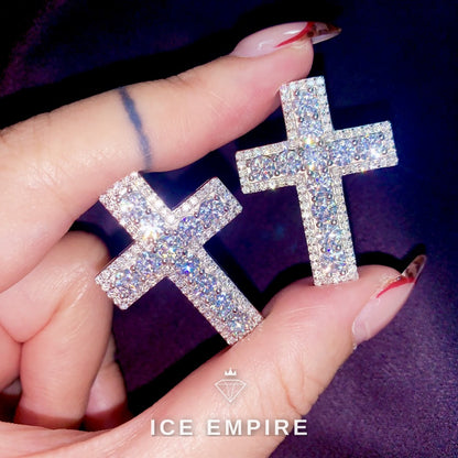 Iced Out Cross 925 Silver Moissanite Pendant