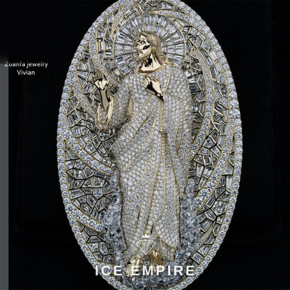 Iced Out Cross 925 Silver Moissanite Pendant
