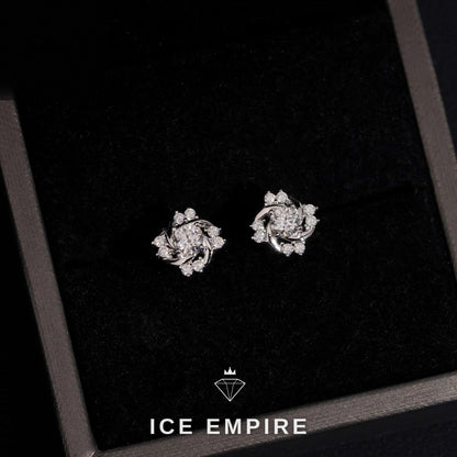 Iced Out 14K Gold Moissanite Stud Earrings