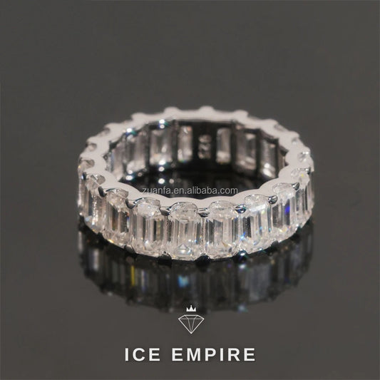 Iced Out 925 Silver Moissanite Ring