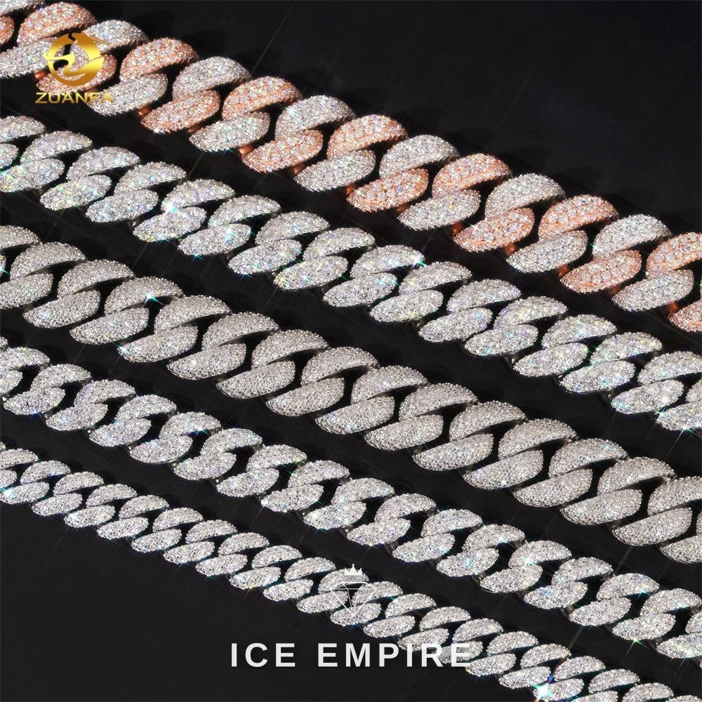 Iced Out Rose Gold Plated Moissanite Cuban Chain