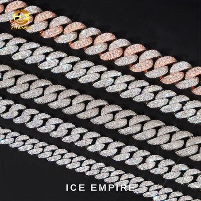 Iced Out Rose Gold Plated Moissanite Cuban Chain