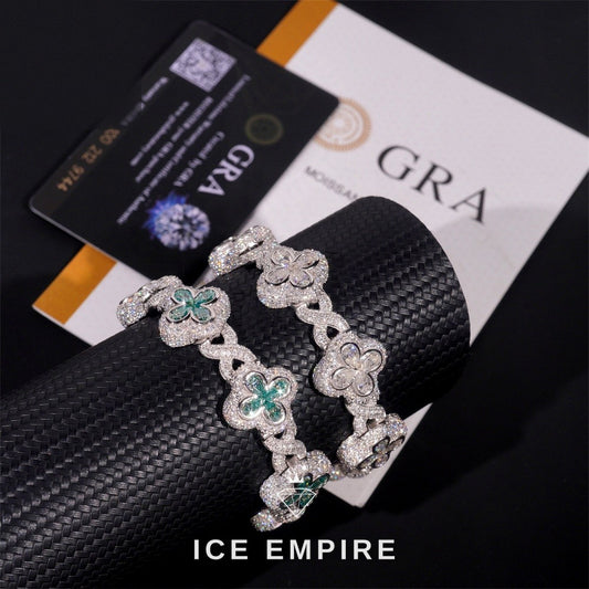 Iced Out Rose Gold Plated Moissanite Bracelet