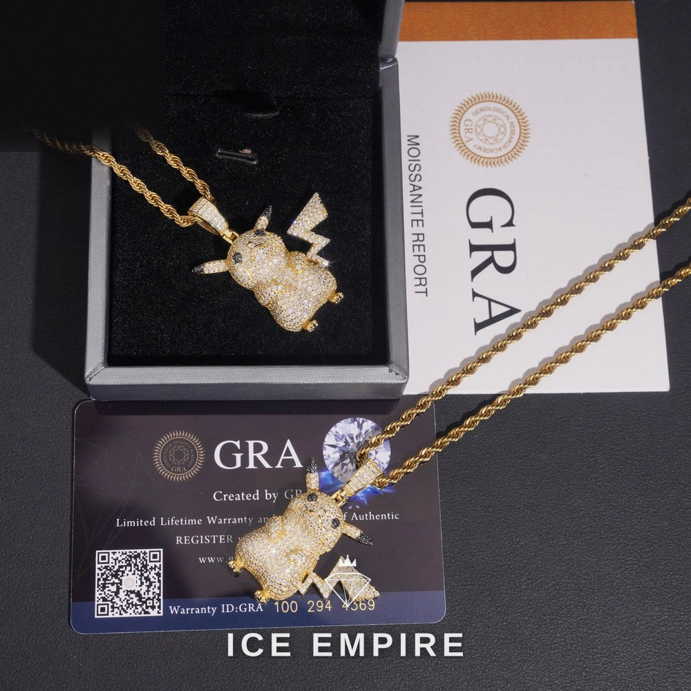 Iced Out Rose Gold Plated Moissanite Pendant