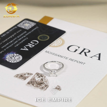 Iced Out 14K Gold Moissanite Engagement Ring