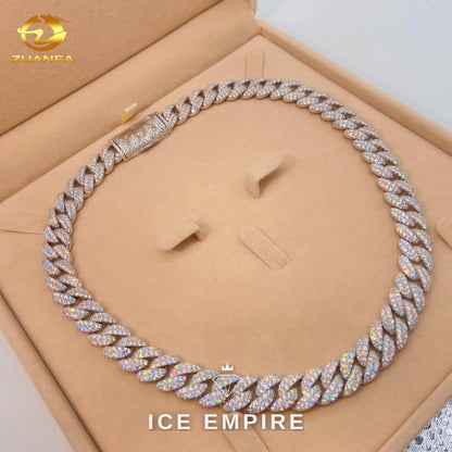 Iced Out Rose Gold Plated Moissanite Cuban Chain