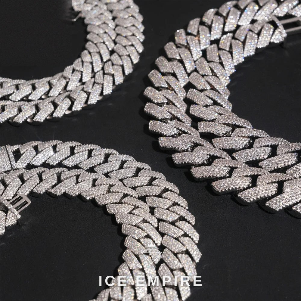Iced Out Rose Gold Plated Moissanite Cuban Chain