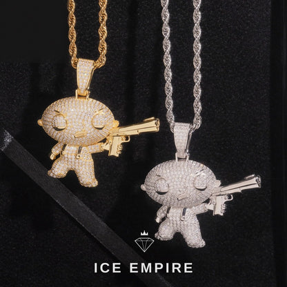 Iced Out Rose Gold Plated Moissanite Pendant
