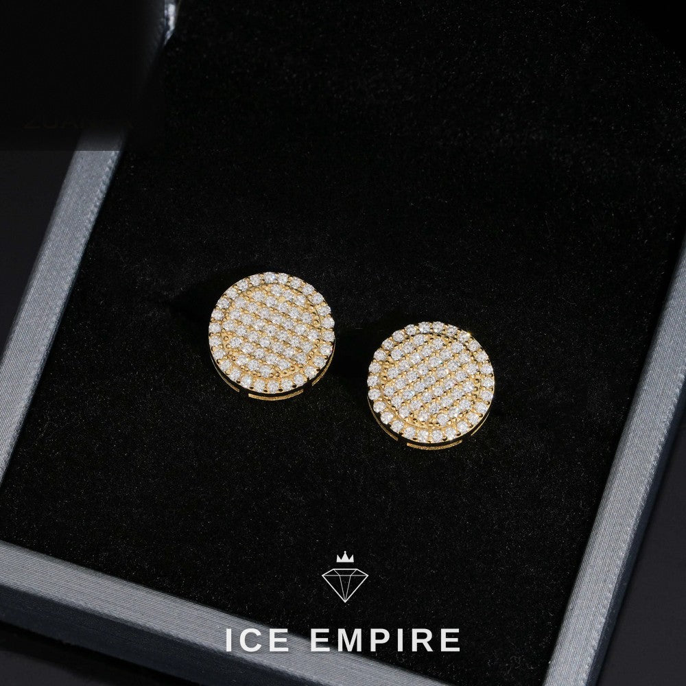 Iced Out 925 Silver Moissanite Stud Earrings