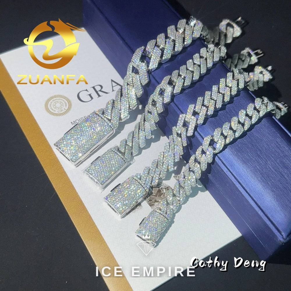 Iced Out Rose Gold Plated Moissanite Cuban Chain