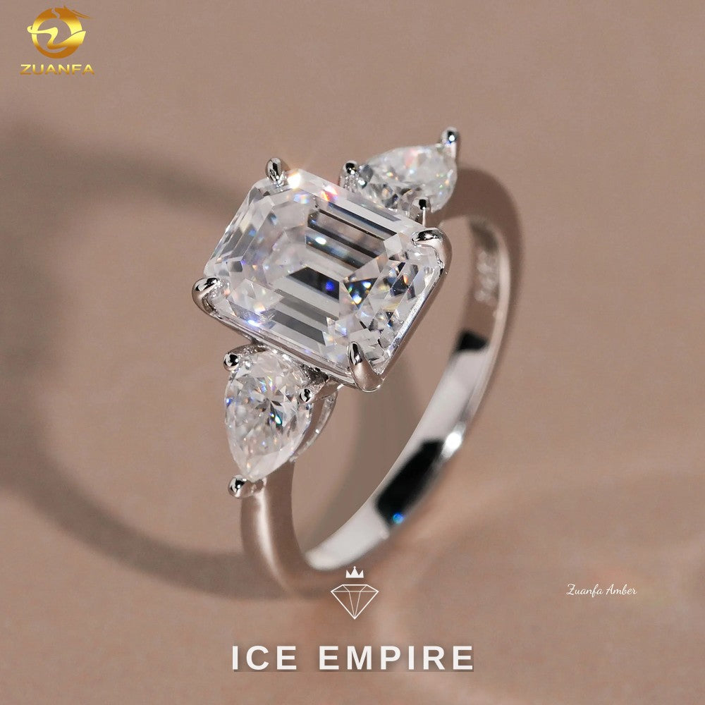 Iced Out Gold Plated Moissanite Wedding Band