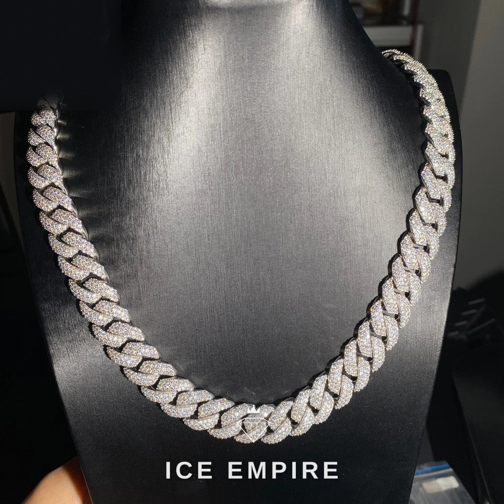 Iced Out Rose Gold Moissanite Cuban Chain