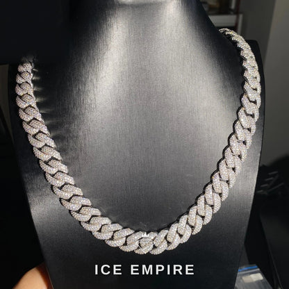 Iced Out Rose Gold Moissanite Cuban Chain