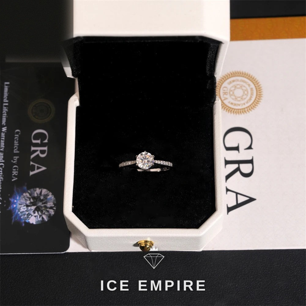Iced Out Gold Plated Moissanite Engagement Ring