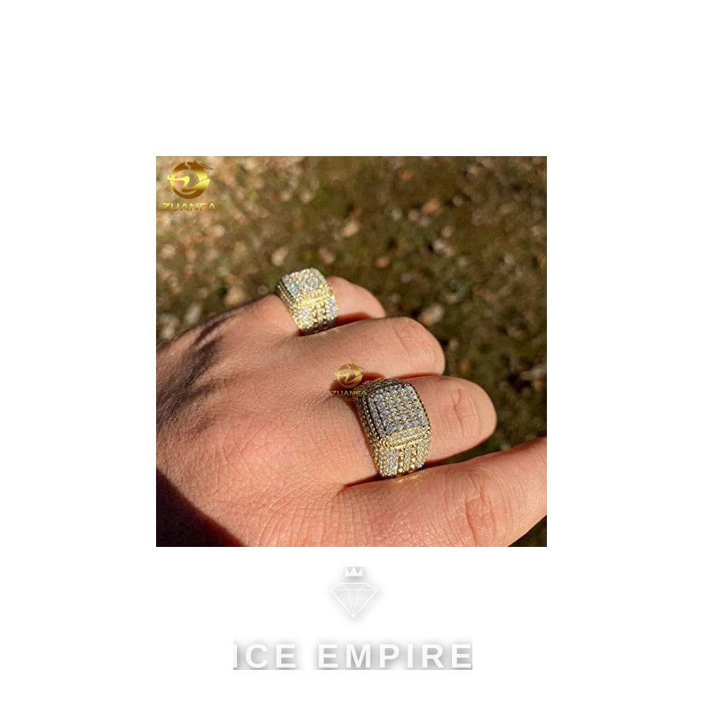 Iced Out Gold Plated Moissanite Ring