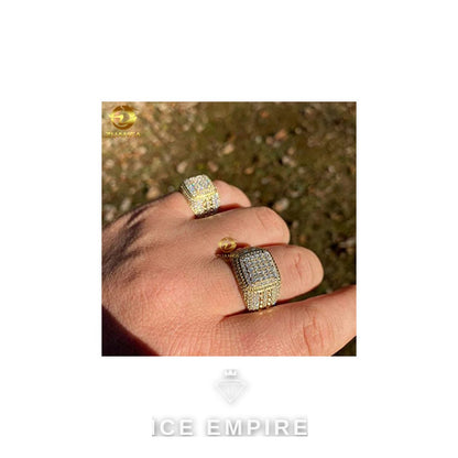 Iced Out Gold Plated Moissanite Ring