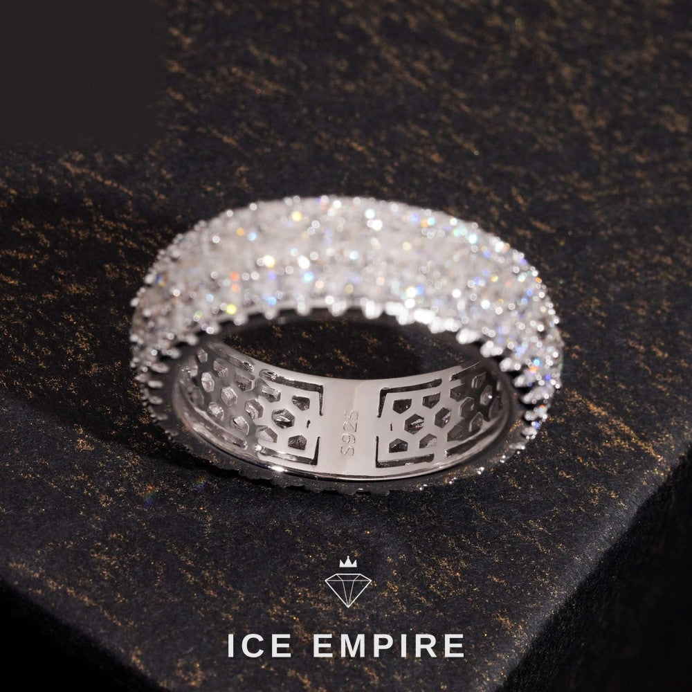 Iced Out 925 Silver Moissanite Ring