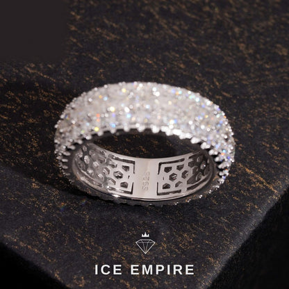Iced Out 925 Silver Moissanite Ring