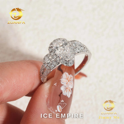 Iced Out 14K Gold Lab Grown Diamond Engagement Ring