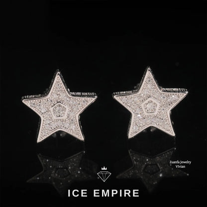 Iced Out 925 Silver Moissanite Earrings