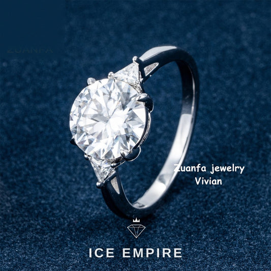 Iced Out Rose Gold Plated Moissanite Ring